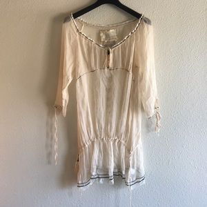 COPY - Sheer silk cream lace dress